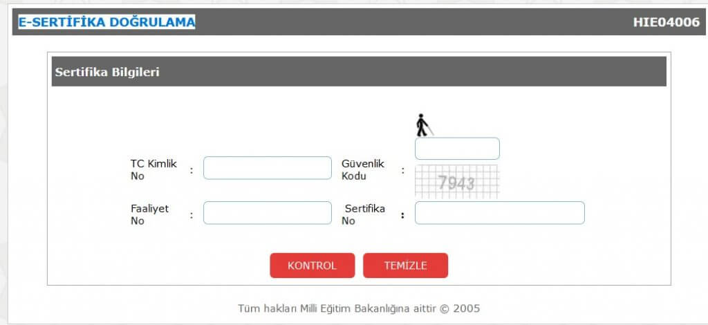 E-SERTİFİKA DOĞRULAMA