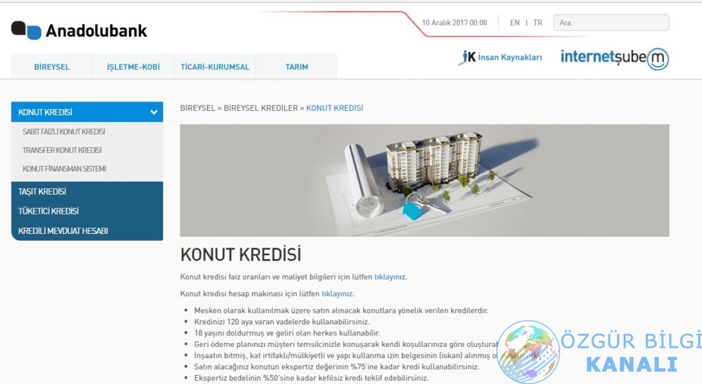 Anadolu Bank Konut Kredisi