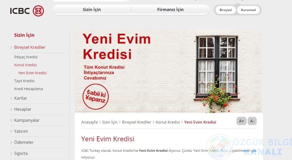 ICBC Bank Yeni Evim Kredisi