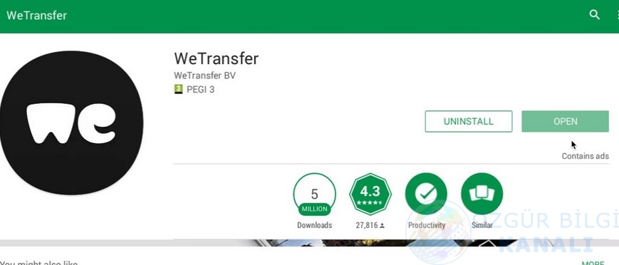 wetransfer uygulama android ios