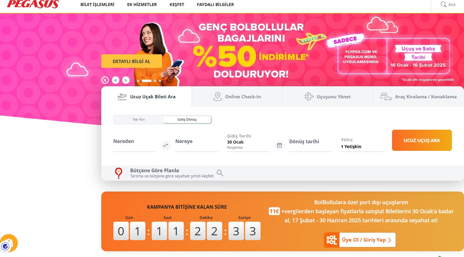 Pegasus 2025 Yurt Dışı Kampanyası: 11 Euro’dan Başlayan Fiyatlarla Uçuş Fırsatları