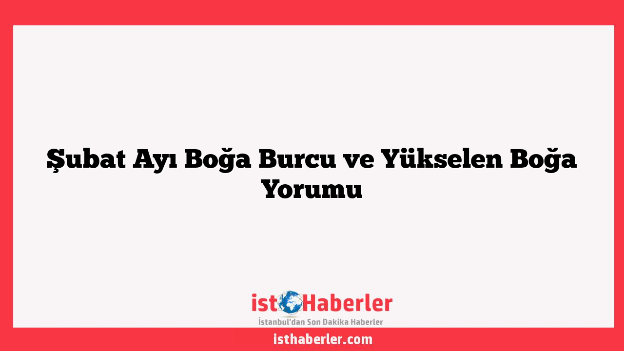 Şubat Ayı Boğa Burcu ve Yükselen Boğa Yorumu