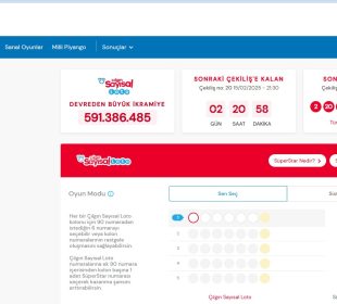 Çılgın Sayısal Loto Çekiliş Sonuçları