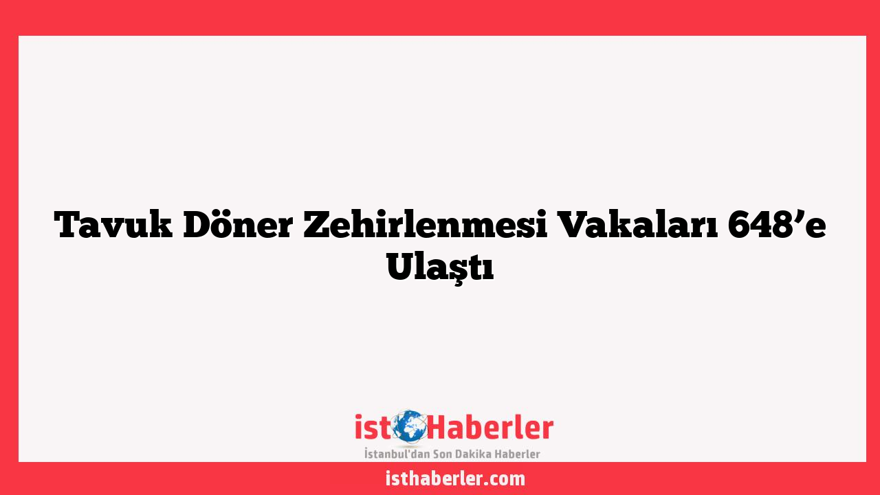 Tavuk Döner Zehirlenmesi Vakaları 648’e Ulaştı