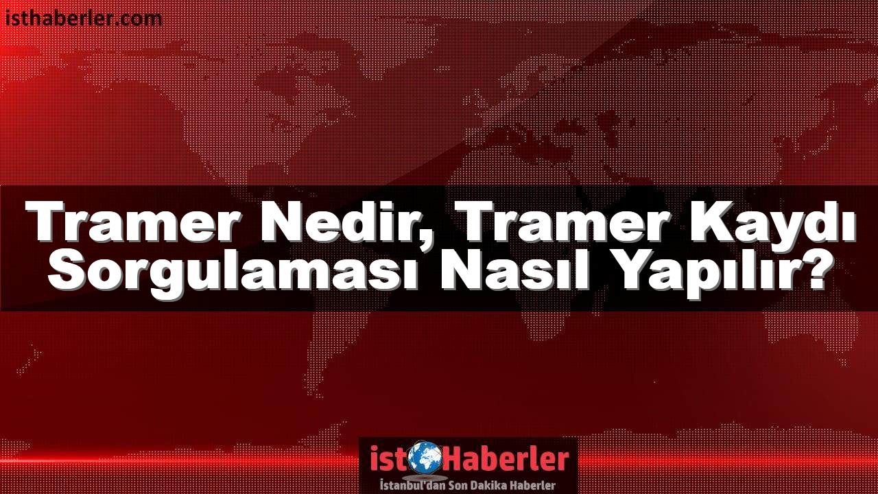 Tramer Nedir, Tramer Kaydı Sorgulaması Nasıl Yapılır?