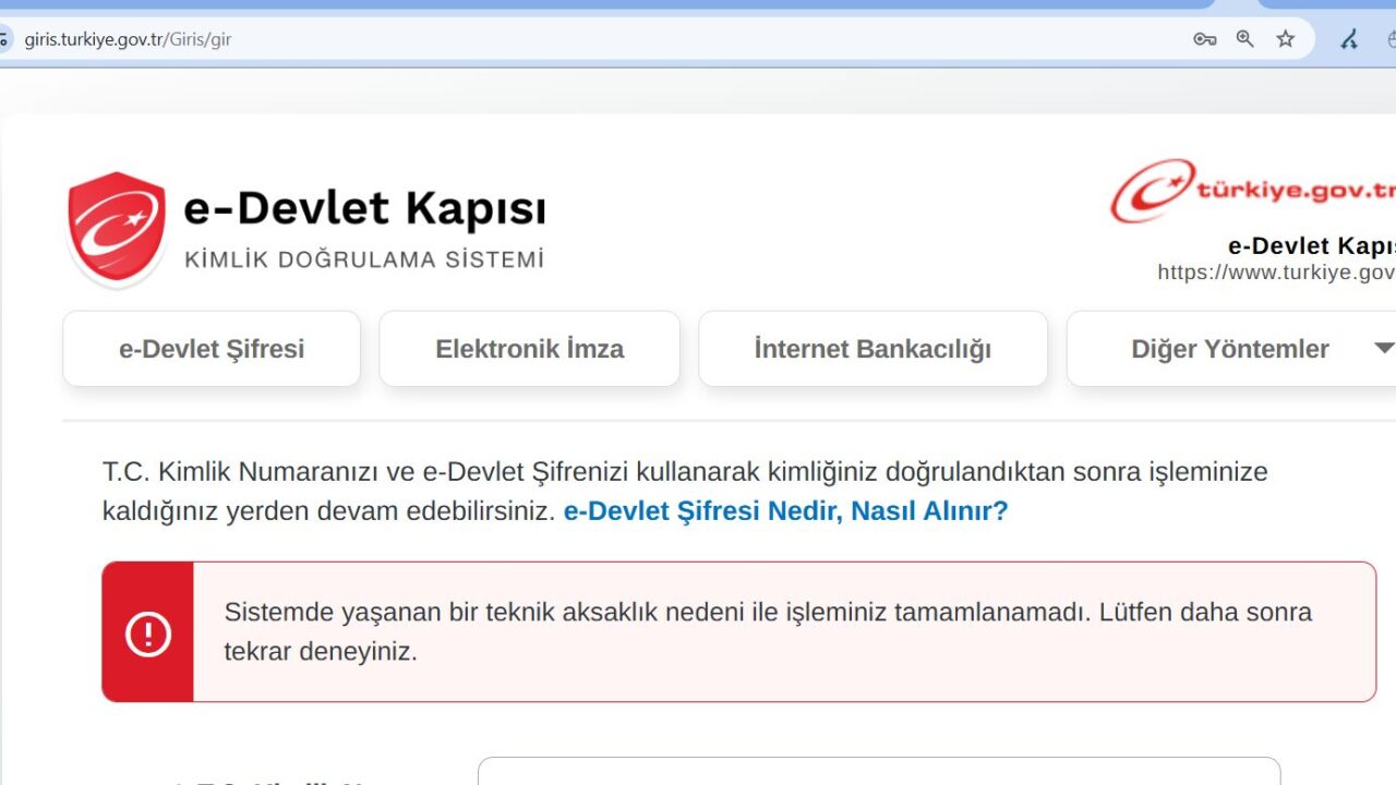 E-Devlet’e Neden Giremiyorum? E-Devlet çöktü mü, e-Devlet neden açılmıyor, Erişim Sorunları ve Hatalar İçin Kapsamlı Rehber