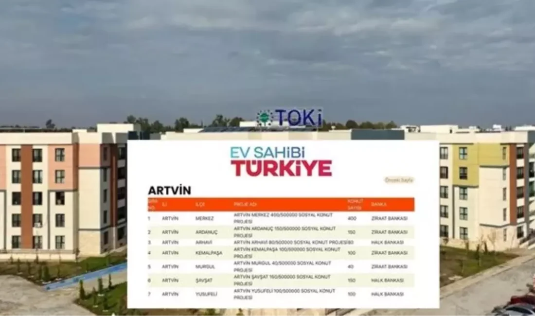 TOKİ tarafından Artvin'de hayata geçirilecek bin 20 konutluk proje, 500