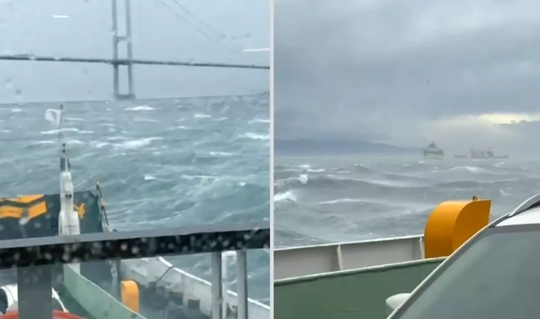 Marmara Denizi’nde etkisini artıran şiddetli fırtına, deniz ulaşımını felç etti.