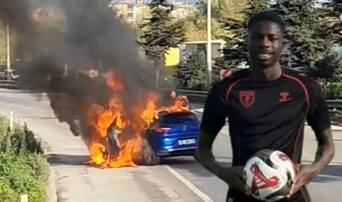 Samsunspor forması giyen kanat oyuncusu Anthony Tite Emmanuel Musaba, hızı