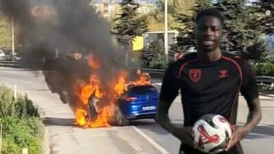 Samsunspor forması giyen kanat oyuncusu Anthony Tite Emmanuel Musaba, hızı