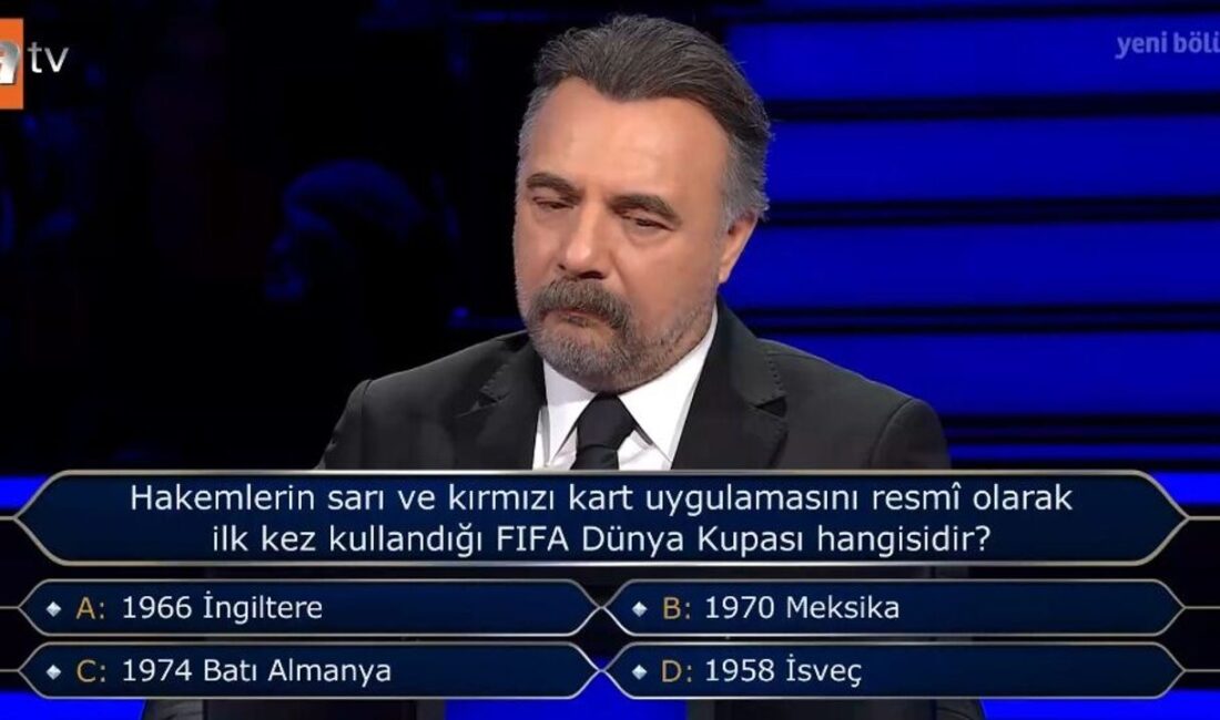 Kim Milyoner İster'de sorulan 'Hakemlerin sarı ve kırmızı kart uygulamasını